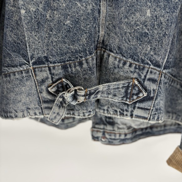 Vintage 60s Levis Denim Chore Distressed A-2 Bomber Buckle Back Retro USA XL - Picture 14 of 14